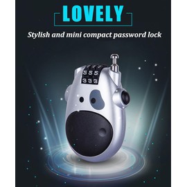 Maizoon 2 Pack Combination Password Padlock with 3 Digit Resettable Code Combo Retractable Steel Wire for Luggage Motorcycle Helmet Backpack School Locker Silver