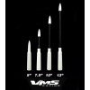 VMS RACING Anti-Theft Retractable White 50 Caliber Bullet Short Antenna