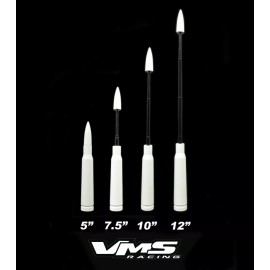 VMS RACING Anti-Theft Retractable White 50 Caliber Bullet Short Antenna For 90 06 GMC Chevy