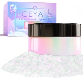 Ceya Interference Mica Powder, 1.8oz/ 50g Ghost Plum Chrome Nail Powder, Cosmetic Grade Pearlescent Effect Color Shift Pigment for Epoxy Resin, Makeup Shimmer, Nail Polish, Soap Dye, Candle Making
