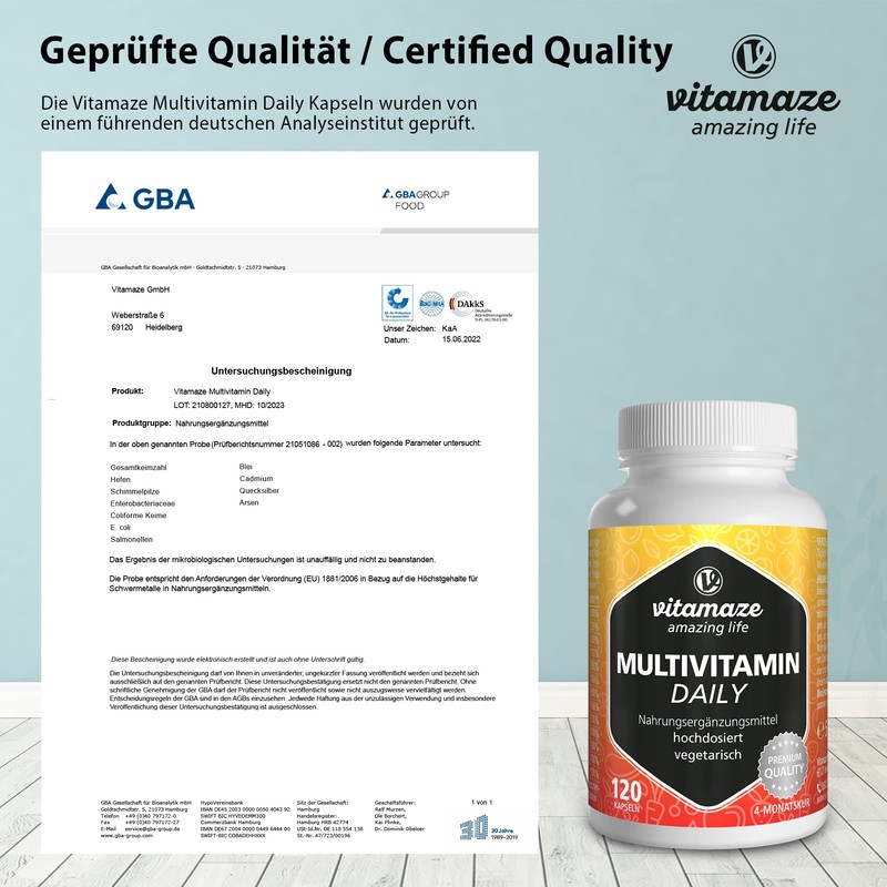 Multivitamin Capsules High Dose, 13 Vitamins A, B, C, D,