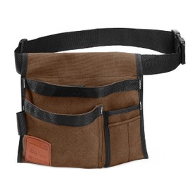 VIDAR TOOLS 6-Pocket Single Side Tool Belt Pouch/Utility Belt/Work Apron for Carpenter and Gardener.Durable Canvas Construction.Comfortable Adjustable Belt.Light Weight.TAN