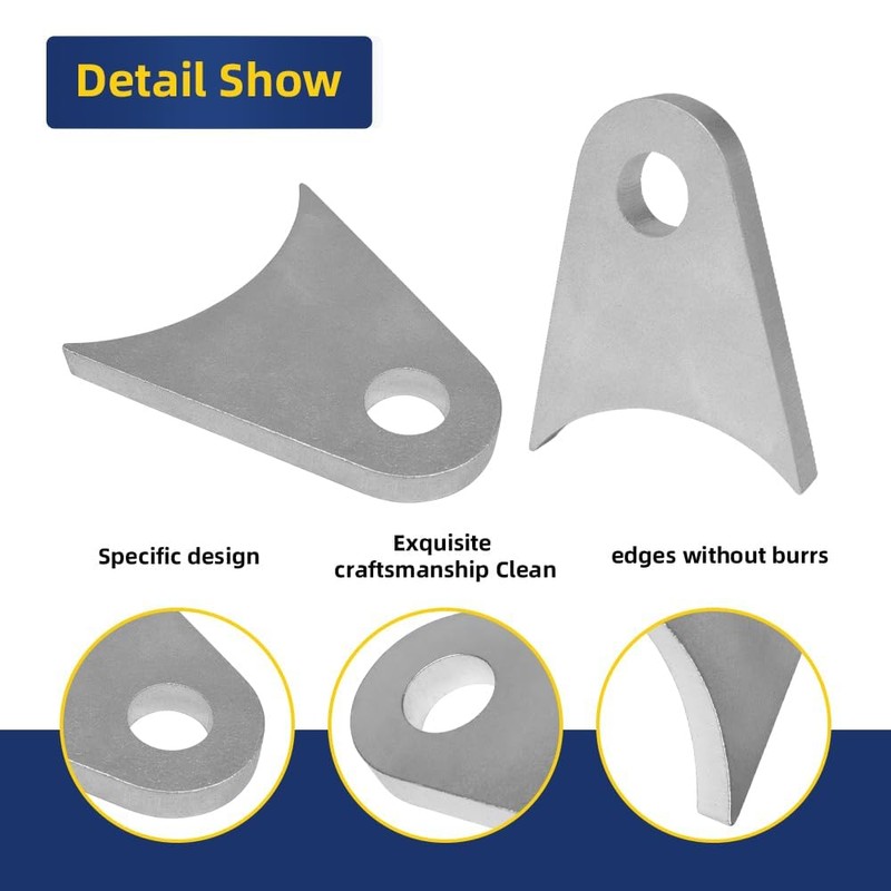 Weld-On Tabs Steel Shock Mount Brackets 2-11/16"x2-4/9"x1/4" 4-Pack