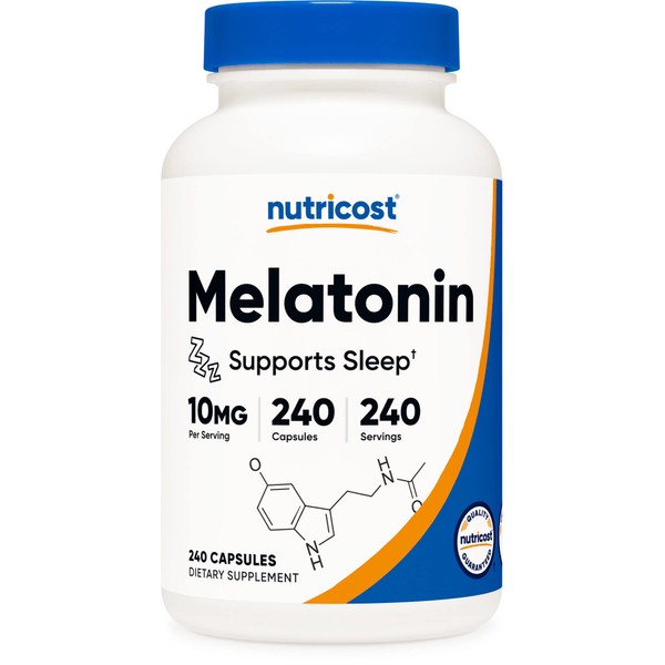 Nutricost Melatonin 10mg, 240 Capsules, Non-GMO & Gluten Free