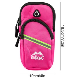 Thyonta Running Armband Phone Holder Arm Strap Running Phone Armband with Zip Running Organiser Bag Gym Accessories for Outdoor Running Climbing Hiking(Rose Red)