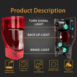 MiKaFex Left Driver Side Rear Tail Light Assembly Compatible with 2020 2021 2022 Ford F250 F350 Super Duty Rear Taillight Tail Lamp Halogen Brake Lamp(NO- LED)(w Blind Spot)