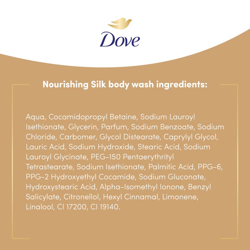 Dove Nourishing Silk Body Wash microbiome-gentle for softer, smoother skin