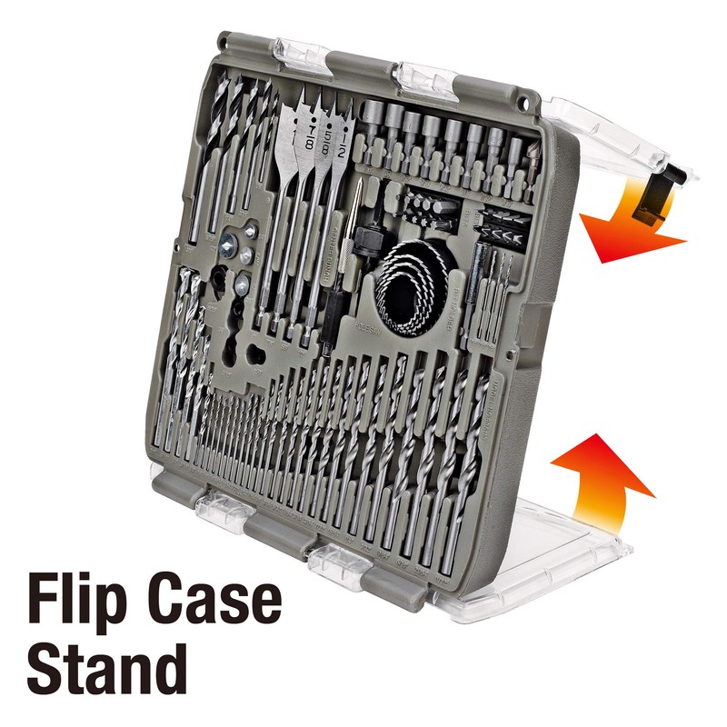 Tradespro 90-Piece Drill Bit Set with Screwdriver Bits, Hole Saws,