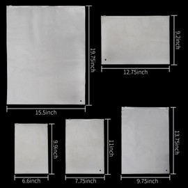 SYF-UN 24Pcs Reusable Ziplock Bags,Travel Clothes Storage Bags,Plastic Hospital Bag Organiser Pouches,Essentials Frosted Resealable Waterproof Luggage Bags for Clothes,Maternity,Shoes,5 Size