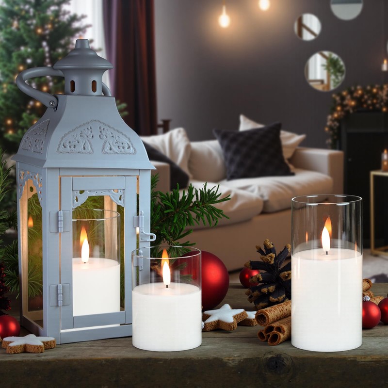 GenSwin Flameless Candles with Remote Timer, Clear LED Battery Operated