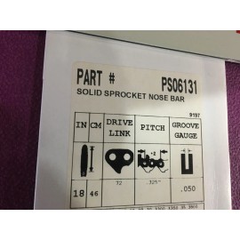 homelite 18" OEM HOMELITE CHAINSAW GUIDE BAR PS06131 .325 pitch .050 gauge 72 link NEW