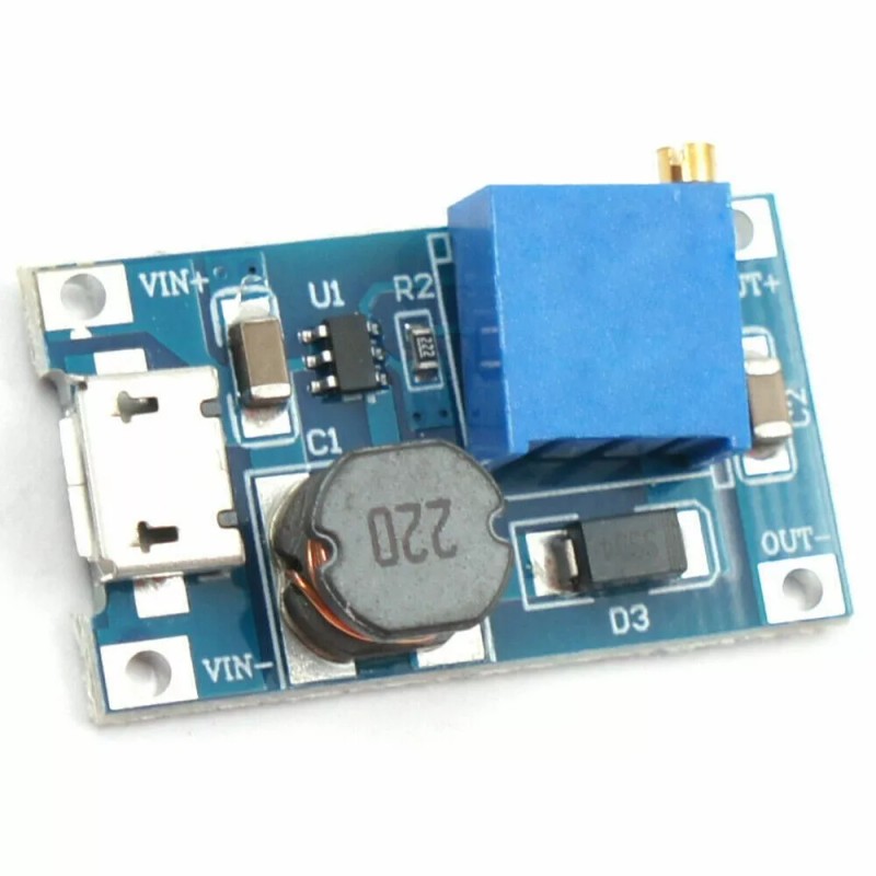 Miniduino 5pcs DC-DC Micro-USB Step Up Boost Module 2-24V IN