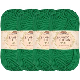 JubileeYarn Bamboo Cotton Sport Yarn - 50g/Skein - Pine Needle - 4 Skeins