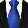 TIELIBRO Mens Blue Plaid Necktie Solid Color Stripe Tie Men