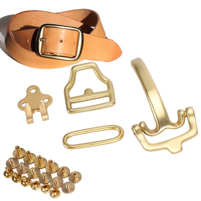 Pure Brass Belt Buckle Environmental Protection D shaped Buckle Set