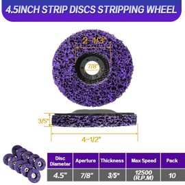 4.5 Inch Strip Discs Stripping Wheel,10Pack Rust Remover Angle Grinding Discs for Clean and Rust Remove,Paint Strip,Coating Quick Abrasive, Welds Oxidation