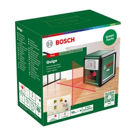 Bosch Home and Garden Cross line Laser Quigo with Universal clamp MM 2, Easy and Precise Alignment with Flexible Positioning of The Tool Thanks to The Universal clamp, in Cardboard Box