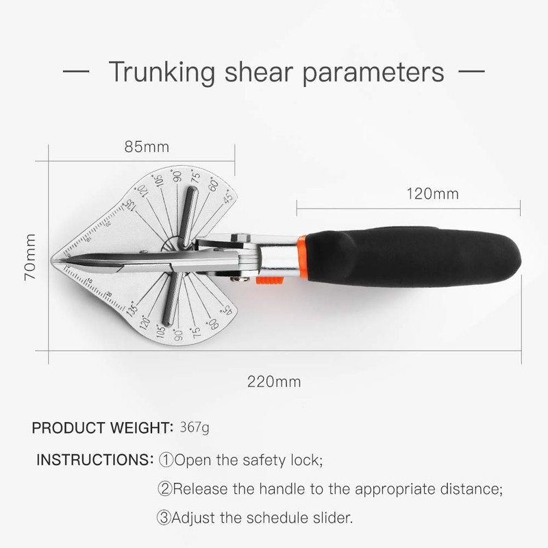 Multi Angle Miter Shear Cutter Hand Tools,45-135 Degree Adjustable Angle
