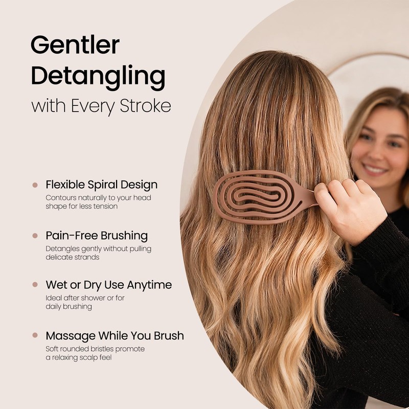 AIMIKE Detangle Hair Brush, Gentle Spiral Detangler for Fine, Fragile