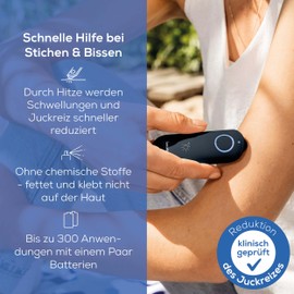 Beurer Beurer BR 90 Insektenstichheiler, zur Behandlung von Insektenstichen und -bissen, lindert Juckreiz und Schwellungen, ohne chemische Stoffe, zuschaltbares Licht zur Anwendung im Dunkeln,1 Stück