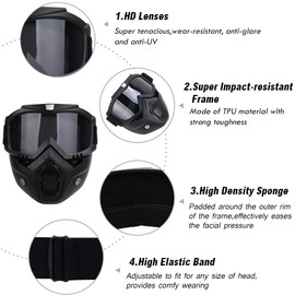 EZONEDEAL Paintball mask, Airsoft mask,Motorcycle Goggles,Tactical Mask,Airsoft Masks,Motocycle Facemask Glasses with Removable Face Mask for Cycling Skiing Outdoor