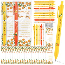 50 Sets Baby Shower Favors Gifts for Guests Include 50 A Little Cutie is on the Way Ballpoint Pens 50 Thank You Greeting Cards 50 Organza Bags Baby Shower Party Favors Gender Reveal Souvenirs Prizes