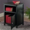 Pemberly Row Transitional Solid Wood End Table with Cabinet in