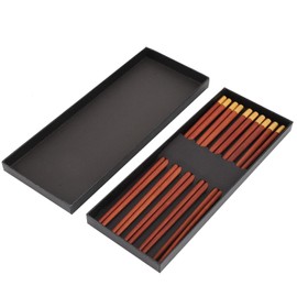 Estink Palillos Fu Palabra Palillos de Caoba Seguridad y Salud como(Five Pairs of Red Sandalwood Gift Box)