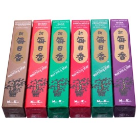 Nippon Kodo Set of 6 Boxes Japan Nippon Kodo Morning Star Fragrance Incense Total 300 Sticks