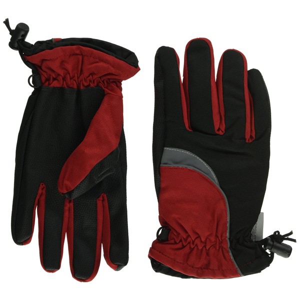 Otafuku Gloves Thermal Waterproof Gloves, Hot Ace Pro Light, Thin Fit, w/ Reflector , Red × Black