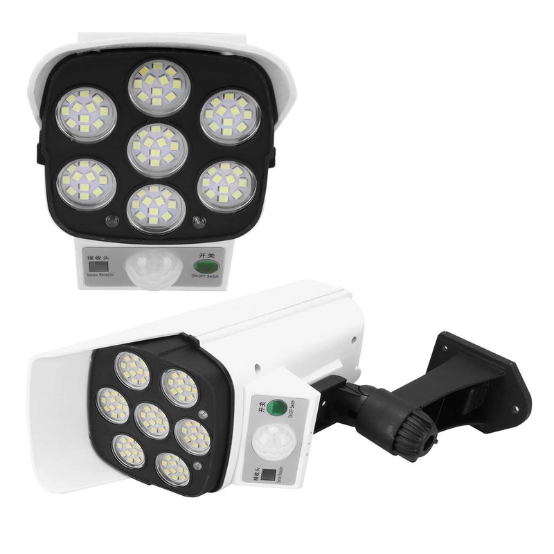 Solar LED Wall Light Simulated Camera Induction Lamp Remote Control