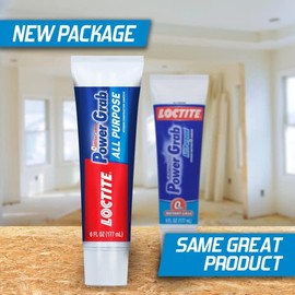 Loctite Power Grab Express All Purpose Construction Adhesive, Versatile Construction Glue for Cement, Tile, Wall & More - 6 fl oz Squeeze Tube, Pack of 12