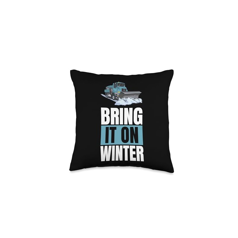 Bring It On Winter Snow Plow Throw Pillow