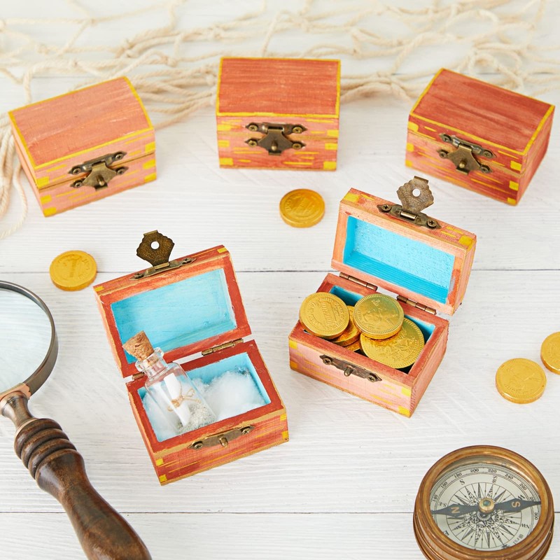 Wooden Treasure Chest with Curved Lid and Metal Clasp, DIY