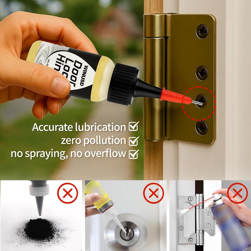 Door Hinge Lubricant Needle Oiler | 1 oz Lock Lube
