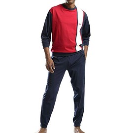 H.I.S Pyjamas Long Crew Neck, Blue, red, white