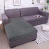 hyha Velvet Couch Cushion Covers, Stretch Chaise Lounge Sectional Couch