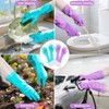 Elgood Reusable Long Dishwashing Cleaning Gloves with Latex Free, Long