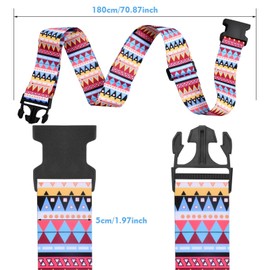 Set of 2 Suitcase Belt, Carry Case, Belt, One-touch Luggage Strap, Load Tightening Belt, Luggage Packing Band, Anti-Theft, Adjustable 70.9 inches (180 cm), I-Shaped, Cross Shaped, Prevents Luggage