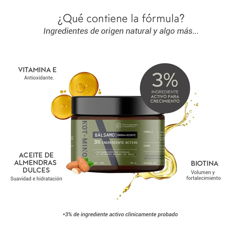 Balsamo Para Crecimiento De Barba Media O Con Huecos Y