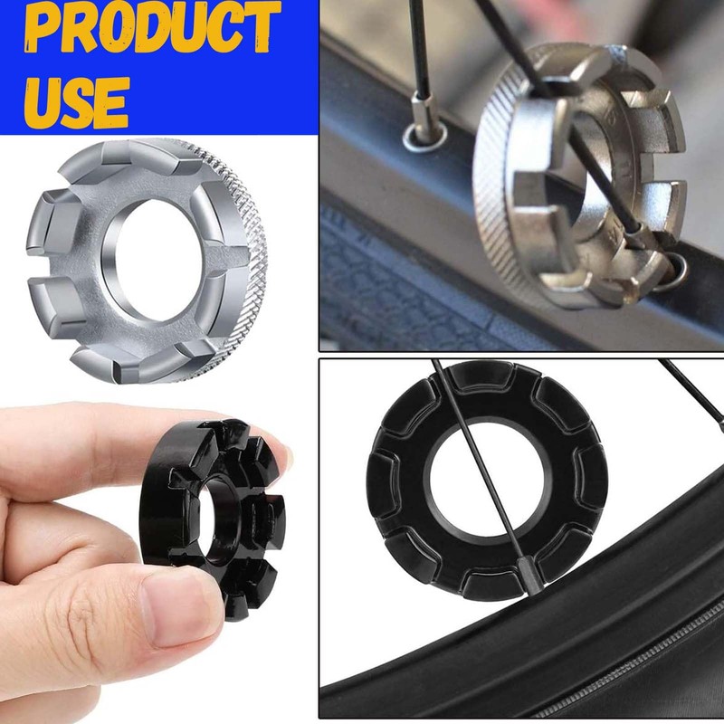 MOAZIFI Spoke Wrench Bicycle 7-Piece Set, Spoke Tensioner with Rubber