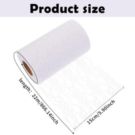 Lace Table Runner, Retro Lace Tablecloth, Table Runner, 15 cm x 22 m, Table Runner Lace, Decorative Fabric, Lace Table Runner, Vintage White Lace Ribbon for Crafts, Sewing, Crafts, Wedding Decoration