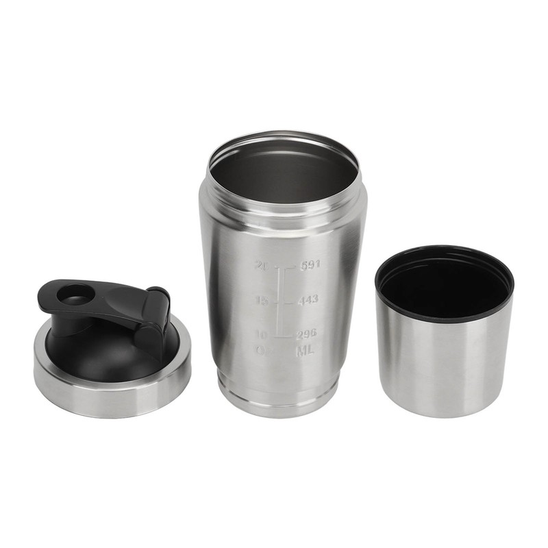 Shaker Bottle Stainless Steel Protein Shaker with Scales Portable Shaker