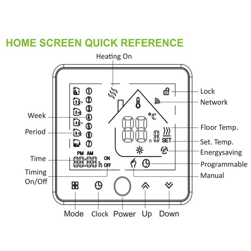 Wifi Boiler Water Heating Thermostat LCD Touch Screen Digital Thermostat