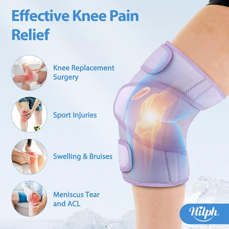 Hilph Knee Ice Pack Wrap, Reusable Ice Pack for Knee