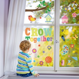 Back to School Window Clings,Window Stickers,9PCS Return to School Window Stickers Decorations,Glueless Window Clings for Classroom,Anti-Collision Supplies for Classroom Glass Window Doors Stickers