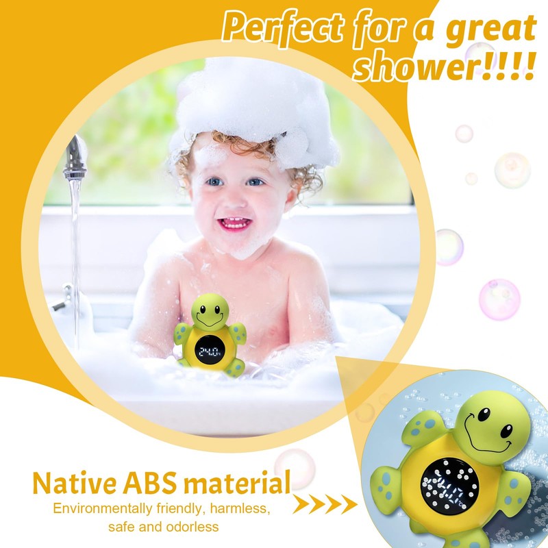 iewrtcin Baby Bath Thermometer, Cartoon Tortoise Shape LED Newborn Water