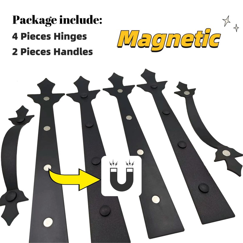 JFOGO Garage Door Strong Magnetic Decorative Hardware Set,4 Faux Garage