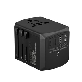Tripper Adapter Travel Charger Quick Universal Adapter 15W Xoopar Black - +150 Countries - All-in-One with 3 USB Type-A and 1 USB-C - 120/220V