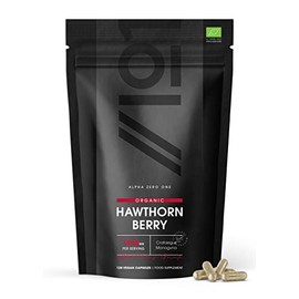 Organic Hawthorn Berry 1000mg - 120 Vegan Capsules - Pure & Potent Formula â Certified Organic, Non GMO, Gluten Free, Halal
